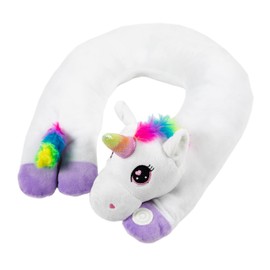 Bouncyband Sensory Vibrating Unicorn Neck Pillow — Therapeutic 16x12x6” Super Soft Pillow to Drape Over Neck or Rest on Shoulders, Lap, Back, Stomach — Calming Tool for ADHD, Perfect for The Classroom
