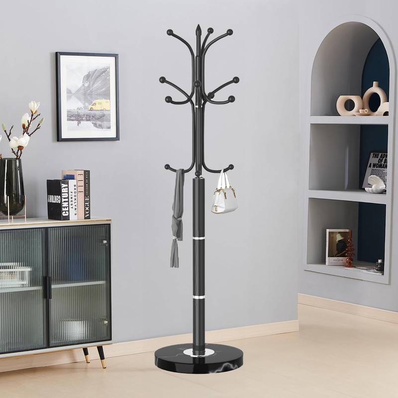 Snaikor Metal Coat Rack Freestanding, Sturdy Coat Rack Stand with