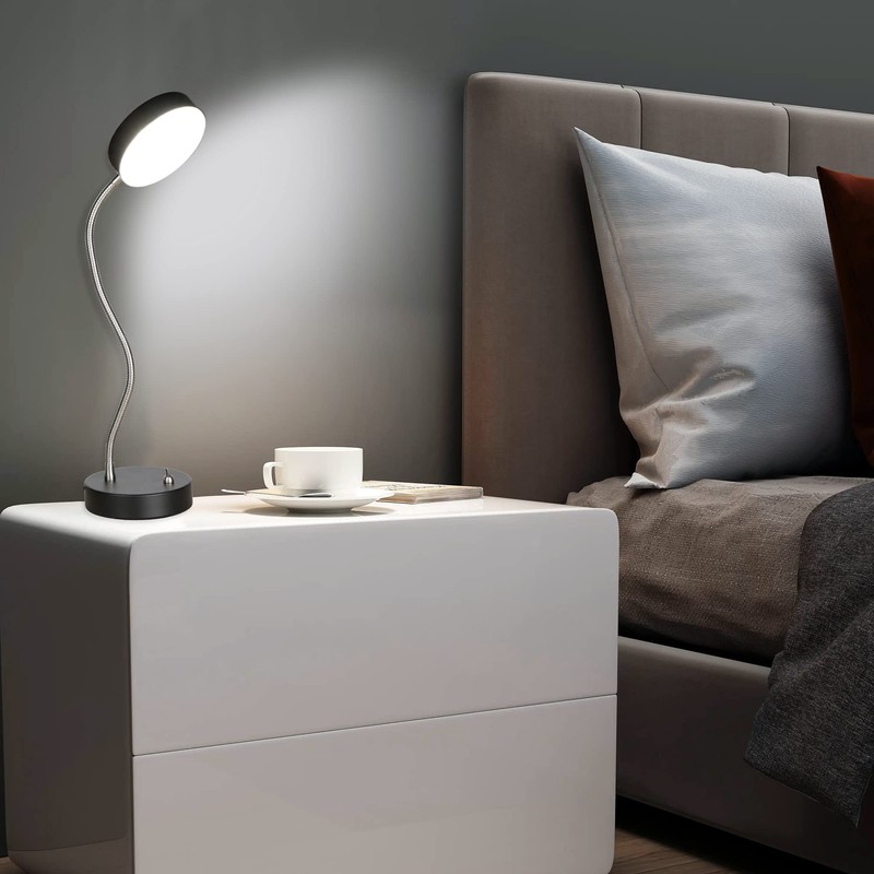 MingBright 19.25" Flexible Gooseneck LED Desk Lamp, Plun-in Table Light
