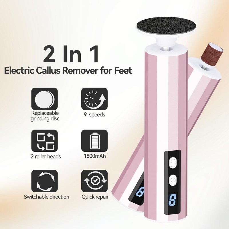 Callus Remover for Feet, 2 in 1 Electric Foot Callus