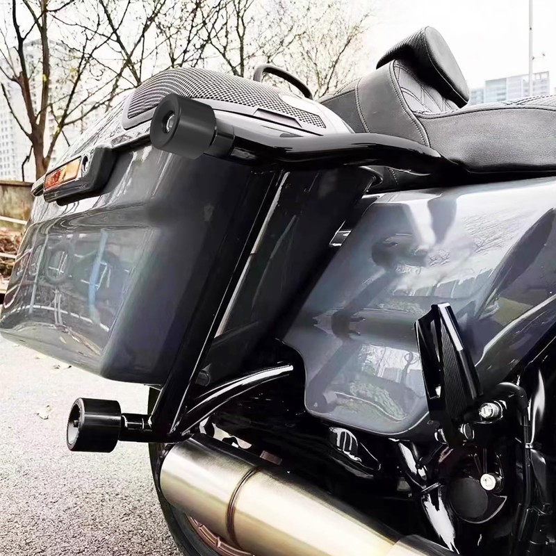 Saddlebag Guard Rear Saddlebag Crash Bars with 4 PCS Black
