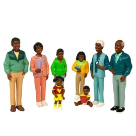 Miniland 27396 - Afrikanische Familie 8 Figuren 12,5 cm / 4,5 cm, Merhfarbig