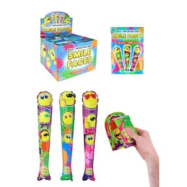 HENBRANDT Single Self-Inflating Yellow Smile Face Inflatable Baseball Bat 48cm Kids Blow Up Inflatable Toys 3 Assorted Smile Designs Fancy Dress Party Decoration Stocking Filler Party Bag Favours