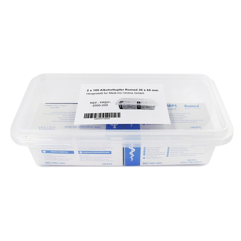 Alcohol Swabs 30 x 65 mm Swabs 65x30 mm Various Quantities Available (200 Pieces)