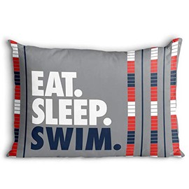 ChalkTalkSPORTS Eat. Sleep. Swim. Pillowcase | Swimmer's Pillowcase Home Decor | Gray