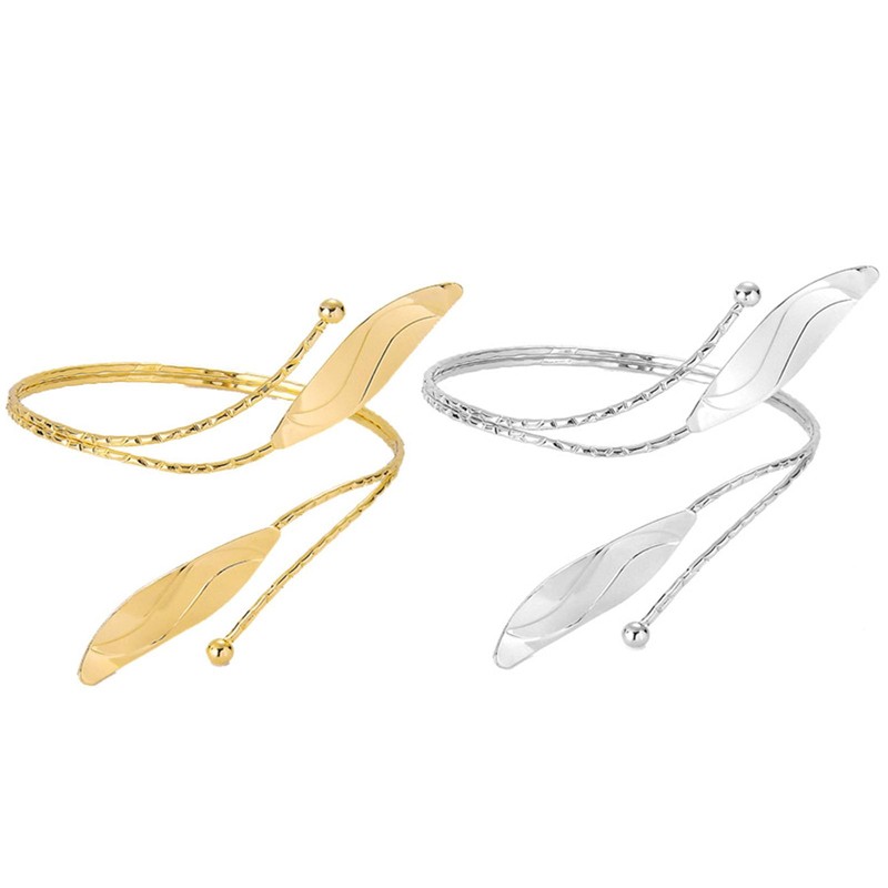 Punk Cool Open Upper Arm Adjustable Coil Swirl Leaf Wings