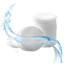 WOONEKY 60ct Round Cotton Pads Makeup Facial Cleansing Wipes Soft Absorbent Skincare Tools for Nail Art Face Care Makeup Removal Double-sided Hydration