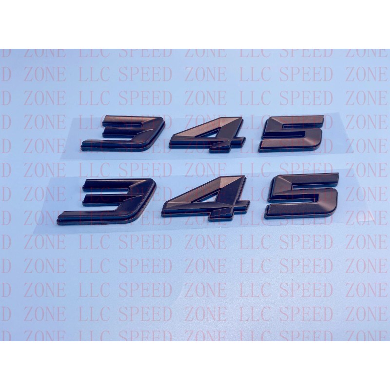 SPEED ZONE (2pc) Matte Black 345 Badge Emblem For MOPAR