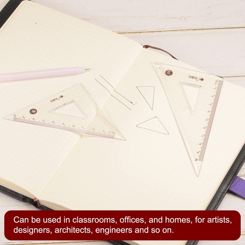 sourcing map 2piece Triangle Ruler Square Set 27cm, 24cm 30/60