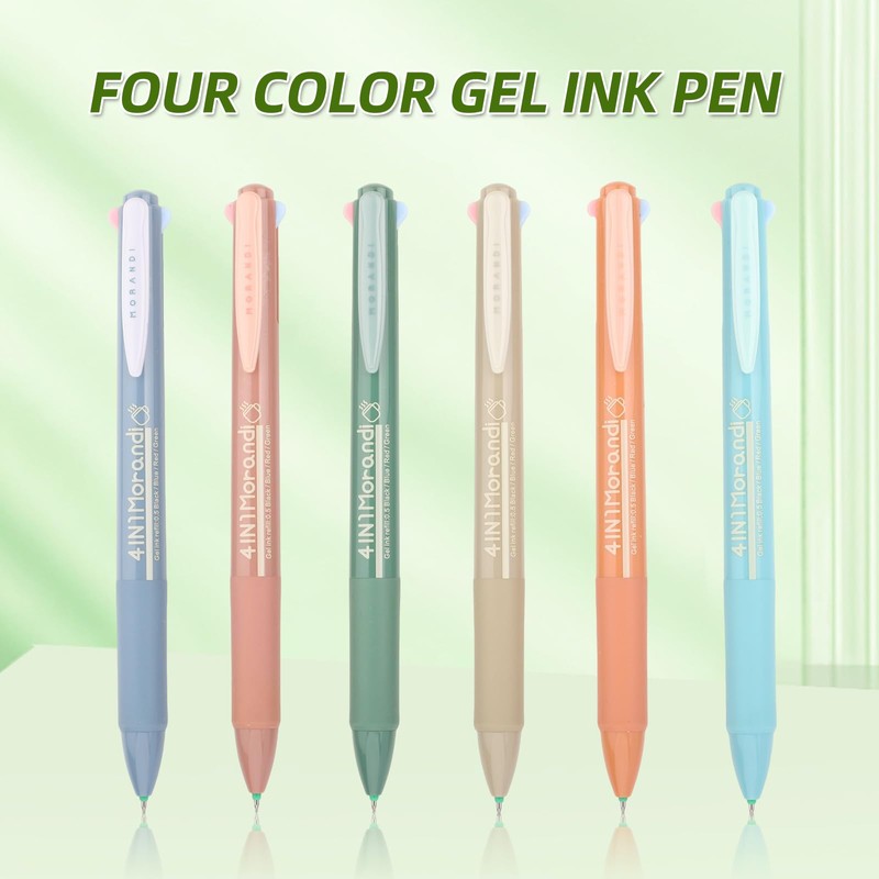 UPENOTE Multicolor Gel Ink Pen,4-In-1 Retractable Ballpoint pens 0.5mm fine