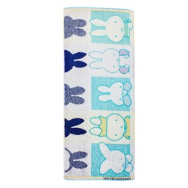 Nishikawa XT25138631 DB5602 70th history Miffy Face Towel, 13.4 x 31.5 inches (34 x 80 cm), Washable, 100% Cotton, Blue