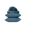 Coyuchi Classic Sateen Sheet Set Twin, Cerulean, 100% GOTS Certified
