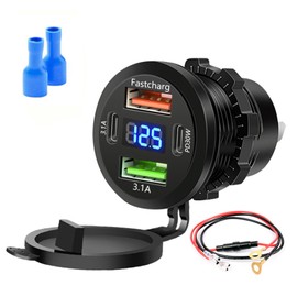 12V USB Steckdose, 4 Anschluss 30W KFZ USB Steckdose, KFZ-Ladegerät Stecker 24V 12 Volt Quick Charge 3.0 Wasserdicht Zigarettenanzünder Adapter für Wohnmobil LKW Wohnwagen Motorrad Boot