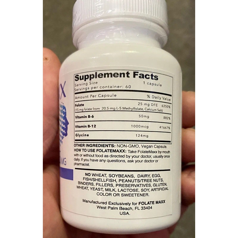 Folatemaxx L-metilfolato 15mg Complejo B Activo 60 Cápsulas