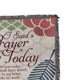 Dicksons Said a Prayer for You Botanical 52 x 68 All Cotton Tapestry Throw Blanket