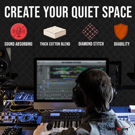 Boxer BoxerTools XL 96" x 80" Pro Studio Sound Dampening Thicker Blanket - Easy Hanging - Metal Grommets, Heavy Duty Loops, Light Blocker, Acoustic Treatment Blanket, Insulated, Sound Reducing