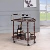 Merlot And Brass 2 Shelf Beverage Serving Cart Wood Classic