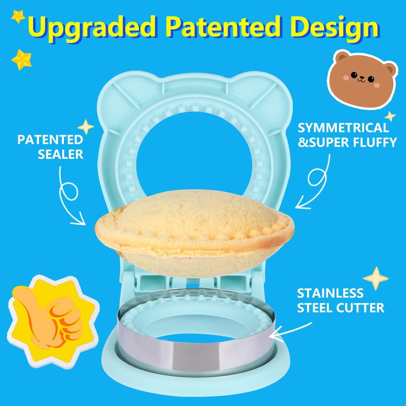 Sandwich Cutter and Sealer, Stainless Steel Uncrustable Sandwich Maker with