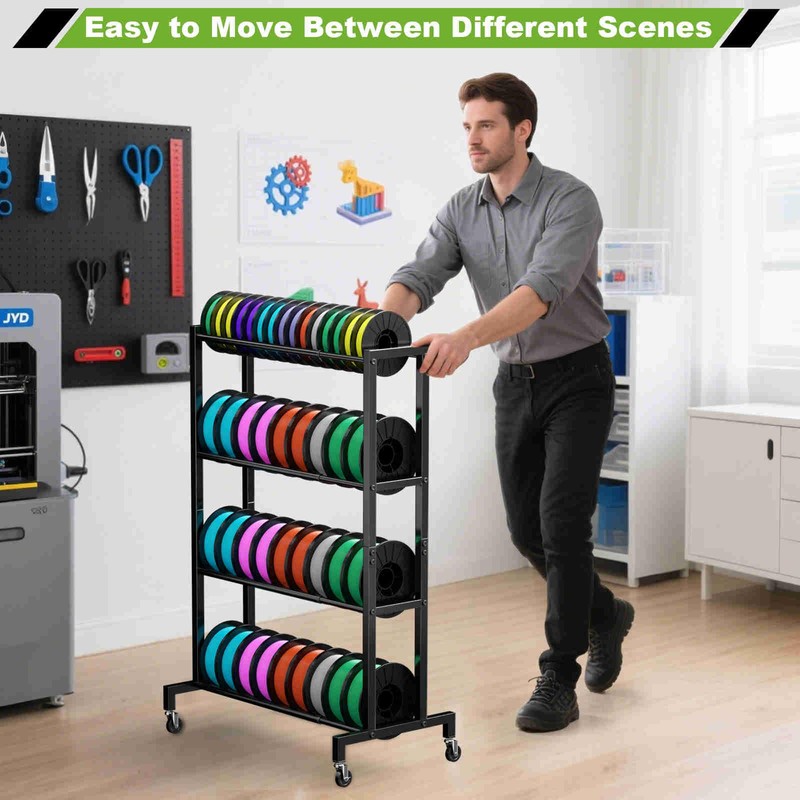 Kelmuis 3D Printer Filament Storage Rack Stand, Rolling Filament Spool