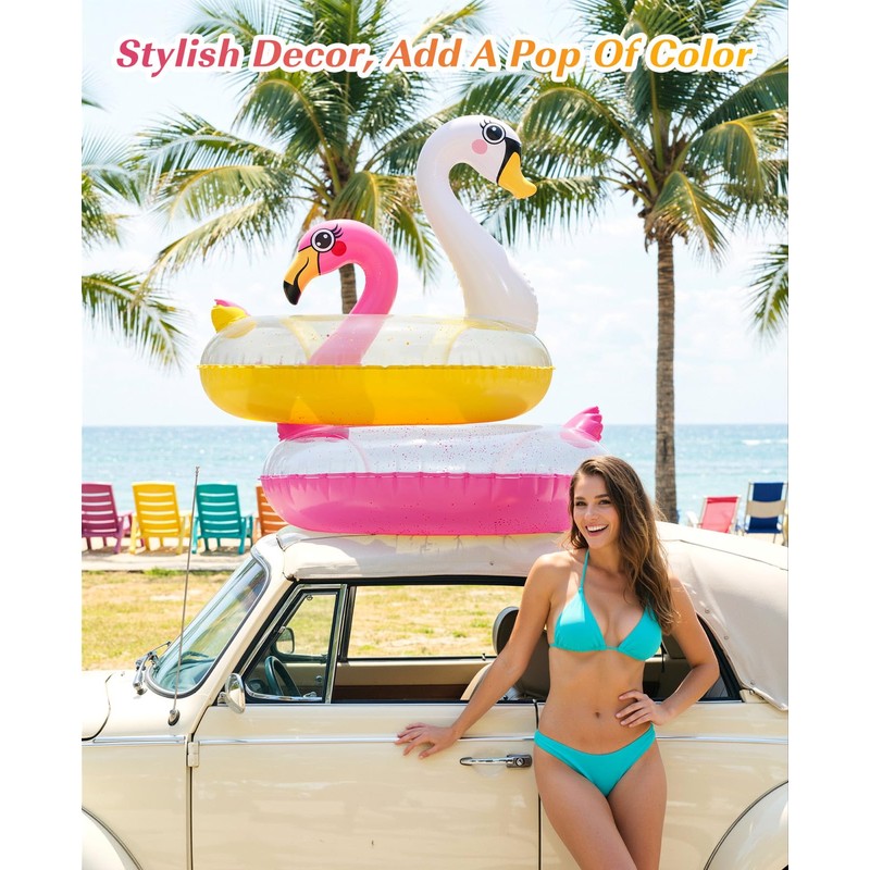 HeySplash Pool Floats, Pool Floaties Inflatable Pool Tubes Rafts for