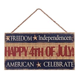 MAIYUAN 4th of July Wooden Plaque Hanging Signs Wall Decorations,Americana Independence Day Party Decorations (DLR-03)
