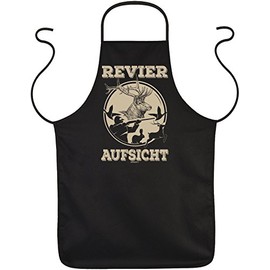 Men's BBQ Apron - Revier-Aufsicht - Kitchen Apron Cooking Apron for Men Black Funny Hunter Gift for Birthday, black