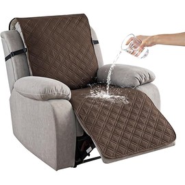 Recliner Chair Covers Waterproof 100% Recliner Cover Chair Covers for Recliners Non-Slip Pet Protector Furniture Covers Recliner Sofa Cover for Kid Dog, Chocolate