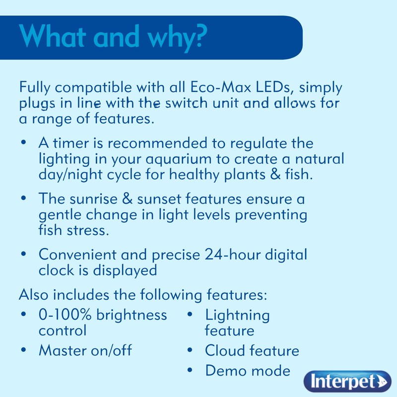 Interpet Digital Controller for Eco-Max LED Lighting, 24hr Digital Clock