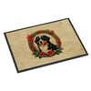 Caroline's Treasures DAC2319JMAT Bernese Mountain Dog Christmas Flowers Doormat Front