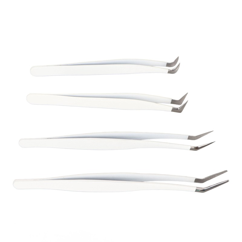 Eyelash Extension Tweezers Kit Stainless Steel High Accuracy Lash Tweezers