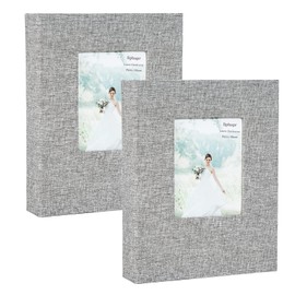Spbapr Small Photo Album 5x7 Photos, 2 Pack Linen Cover Mini Photo Book, 26-Pockets Holds 52 Vertical Pictures, Artwork or Postcards Storage Grey1