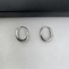 Small Oval Silver Hoop Earrings for Women