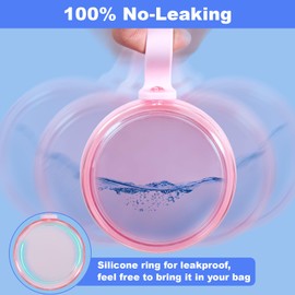 Heigoeost Denture Case, Leak Proof Denture Bath Cup for Travel, Denture Container Cups for Soaking Full & Partial Dentures, Retainers, Denture Cleaning Kit Holder Box with Denture Cleaner Brush-Pink