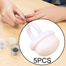 Generic 5 Pieces Nails Art Dust Brush Powder Remover Brush Makeup Brushes Buckle Brush Gel Dust Cleaning Brush for Salon Women Makeup, White