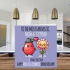 Cute Linen Anniversary Card for Mom & Step Dad -