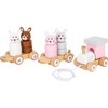 Small Foot 11719 Pull-Along Rabbit Family Made of Wood, Plug-in