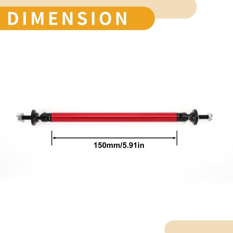 Partuto 2pcs 150mm/5.91in Car Splitter Support Rods Adjustable Front Rear