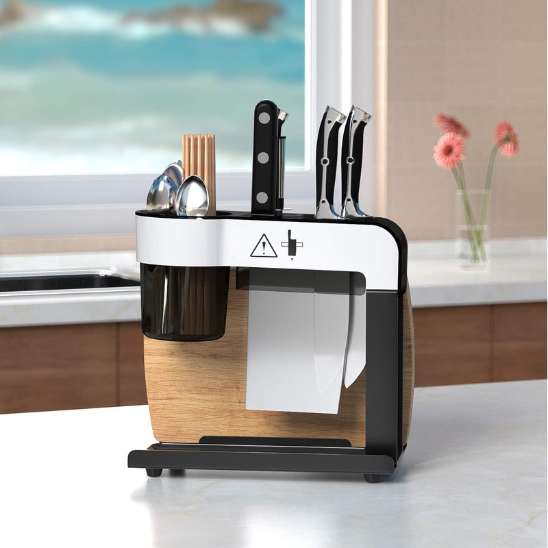 CozyBlock Black Stainless Steel Utensil & Cutlery Rack, Kitchen Compact