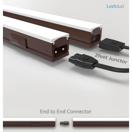 Leetdud Under Cabinet Lighting Plug in, 32 Inch 2 Pcs, Linkable AC120V 3CCT 3000K/4000K/5000K Ultra Slim, LED Under Cabinet Lights for Counter Light, Kitchen, Shelf, Sink, Workshop, Desk, Bronze