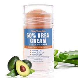 2.65 oz - 60% Urea + 2% Salicylic Acid Cracked Heel Stick, Urea Cream for Feet, Hands, Elbows, Knees & Heels, Callus Remover, Exfoliates, Hydrates & Softens Dry Skin, Maximum Strength Repair Balm