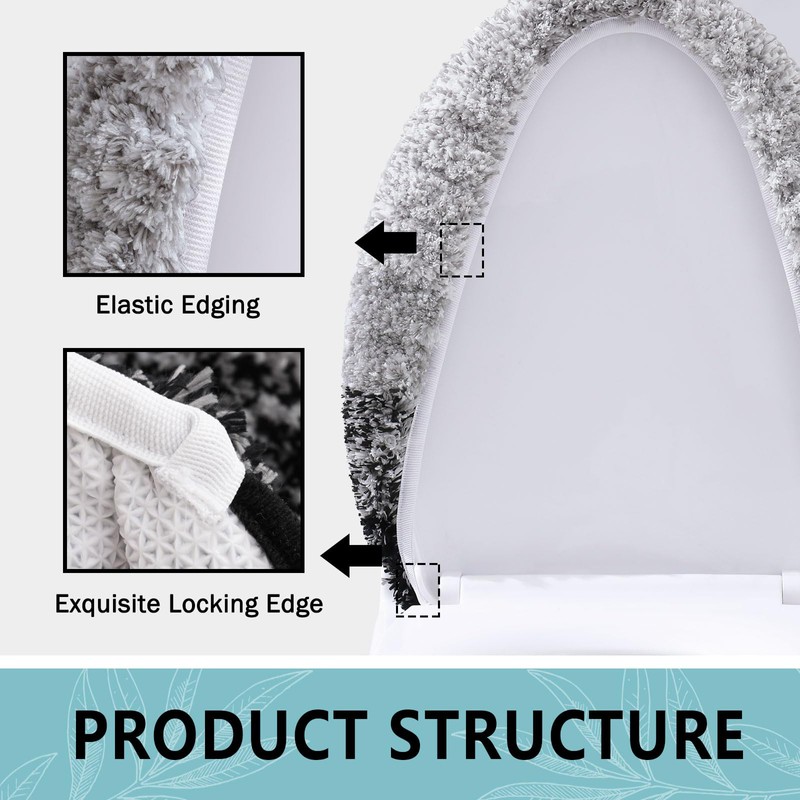 Arotive Soft Microfiber Bathroom Toilet Lid Cover, Machine Washable Seat