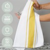 100% Cotton Tea Towel - Mustard Stripe Pattern, Pack of