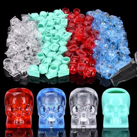 ATOMUS 100pcs Tattoo Ink Cups Disposable Skull Tattoo Pigment Caps with Square Base Ink Caps for Tattooing Makeup Pigment Ink Tattoo Ink Holder Tattoo Supplies