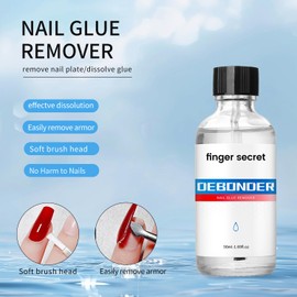 50 ml Debonder Nail Glue Remover Kit with cuticle Pusher Nail Orange Wood Stick Debonder Press On Nail Remover,Remover Gel, Acrylic Nail Tips Remover, Gel Nail Glue Remover for Press On Nails