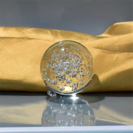Crystal Glass marbles water fountain bubble ball feng shui decorative glass balls Home indoor water fountain Figurines 8cm (80mm)