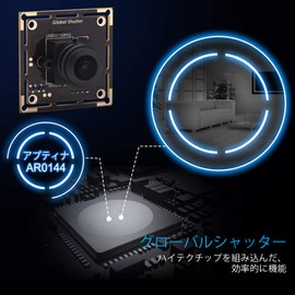 ELP Camera Global Shutter USB Webcam/1MP High Speed 60FPS Monochrome USB Webcam/Ultra Mini USB Camera Module/HD 720P Mini Camera/Windows/Android/Mac OS/Linux Compatible Industrial Camera/Free Driver