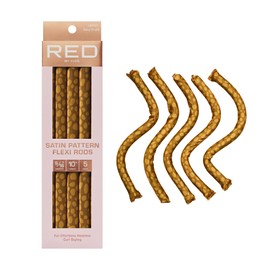 RED by Kiss Satin Pattern Flexi Rods, Heatless Curling Rods, Satin Cover, No Heat Styling for Frizz-Free Hair (Baby Giraffe / 9/16", 5pcs)