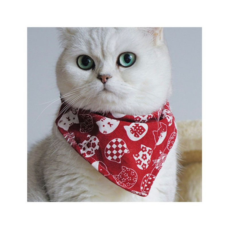 Cat Triangle Bib Cute Japanese Style Adjustable Mohair Pet Triangle