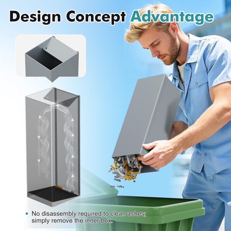 MHHQ Commercial Trash Can Disposal Outdoor Vertical Trash Can Standing