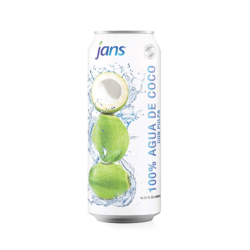 Jans Coconut Water, No Sugar Added (12-Pack 16.57 Fl Oz)